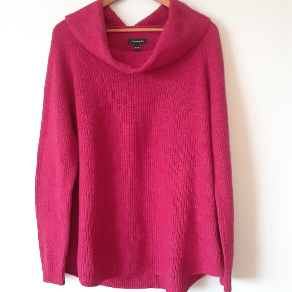 NWT Tahari Merino Wool Cowl Neck Sweater XL - Picture 3 of 8